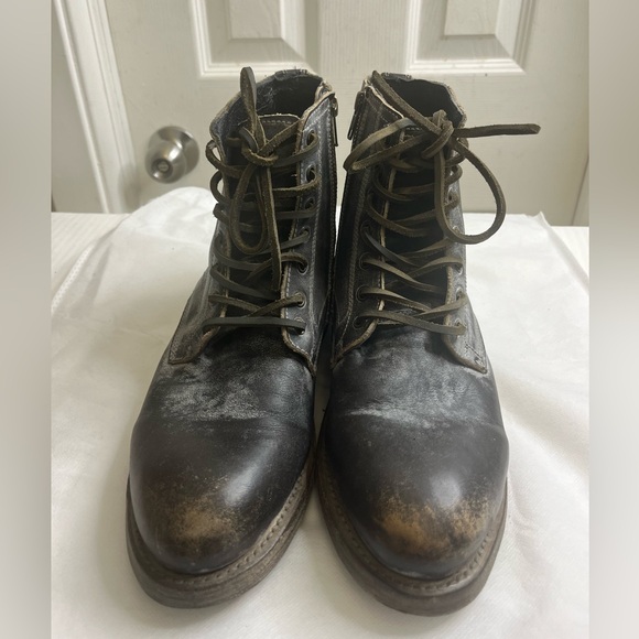 FREEBIRD By Steven LIVERPOOL Lace Up Distressed BLACK Leather BOOTS  Size 9 - Picture 16 of 16